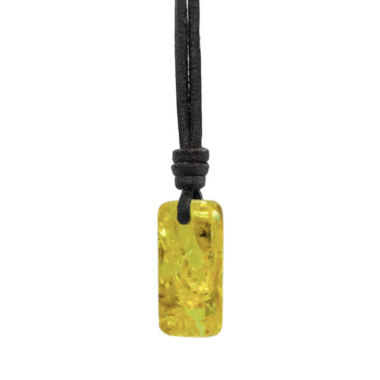 Honey Baltic Amber Necklace with Leather 1