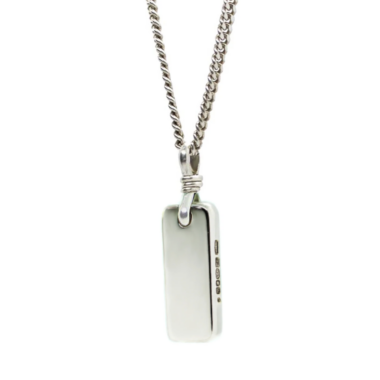 Amulet Necklace - Recycled Sterling Silver Ingot with Recycled Sterling Silver Chain 1