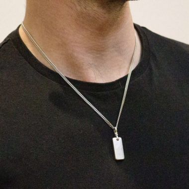 Amulet Necklace – Recycled Sterling Silver Ingot with Recycled Sterling Silver Chain